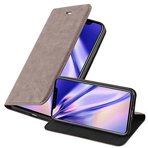 Cadorabo Hülle kompatibel mit Apple iPhone XR aus Premium Kunst Leder Flip Klappbare Stoßfeste Magnetische [Standfunktion] [Kartenfächern] Cover Hülle für iPhone XR Tasche in Braun