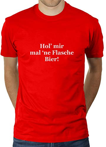 HOL' Mir mal 'ne Flasche Bier - Herren T-Shirt von KaterLikoli, Gr. L, Red
