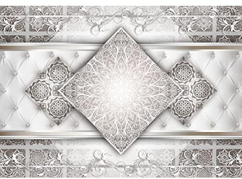 Runa Art Fototapete Abstrakt Mandala 352 x 250 cm Vlies Tapeten XXL Moderne Wandtapete Wohnzimmer Schlafzimmer Grau 9468011b