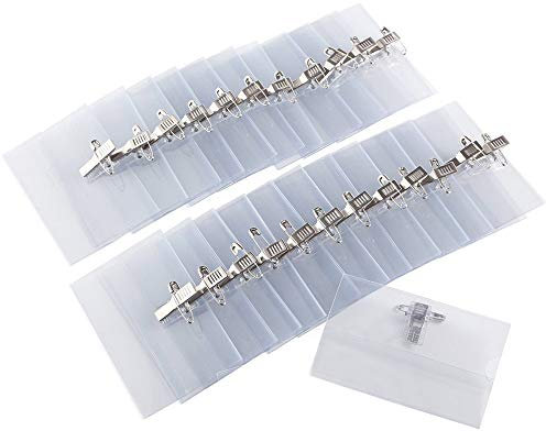 Sensise Lot de 50 porte-badges en plastique étanche Transparent 9 cm x 5,5 cm