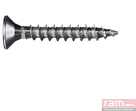 Pozidriv Countersunk Chipboard Screws Stainless Steel, 5 mm x 70 mm, Grey, Box of 50