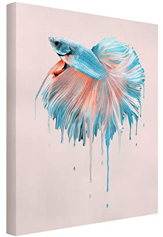 Leinwandbild Jonas Loose - Bild auf Leinwand Schmelzender Fisch 40 x 30 cm