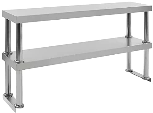 vidaXL Estante Mesa de Trabajo 2 Niveles Estantería Ordenador Exhibir de Gastronomía Comidas Hostelería Cocina Restaurante Acero Inoxidable