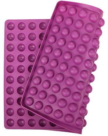 webake Moule à friandises pour chien Tapis de cuisson en silicone pour biscuits 2 cm demi-sphère avec picots 140 Moulle à Hemisphere, moule à chocolats, antiadhésif