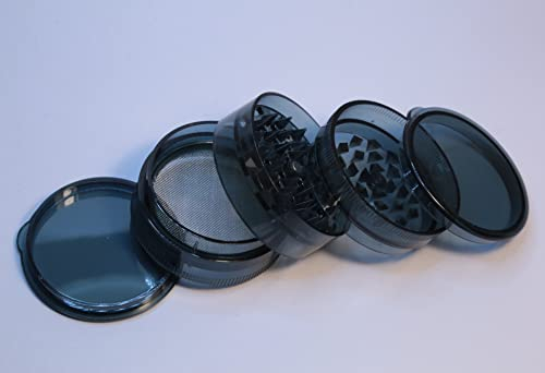 5 Part Plastic HERB Grinder Magnetic Shark Teeth (Black)