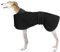 Wasserdichter Windhundmantel, Whippet-Winterjacke mit Fleecefutter, verstellbare Outdoor-Haustierbekleidung für mittelgroße oder große Hunde, ideal für Windhunde, Whippet, Lurcher, Salukis – Schwarz