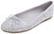 Feversole Women's Macaroon Shiny Memory Foam Cushion Insock Glitter Around Toe Ballet Flat Pumps Glitter Ice Silver 4