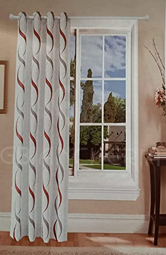 GBiancheria Tendaggio Tenda DEBORA Bordeaux con anelli in alluminio 140×290