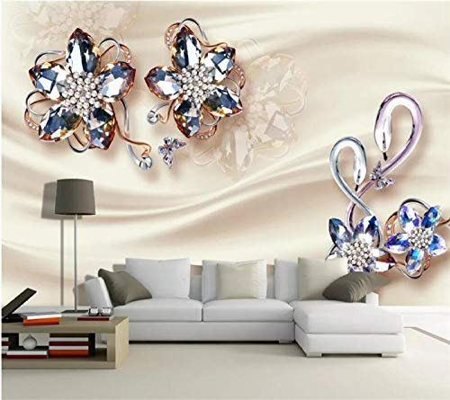 Fototapete Wohnzimmer Schlafzimmer Tapeten 3D Kundenspezifische Tapete 3D Schmuck Blume 5D Hintergrund Tapeten 8D Wandbild 9D Dekorative Malerei Tapete-250 * 175Cm