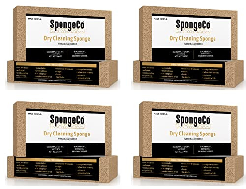 SpongeCo - Dry Cleaning Soot Eraser Sponge - Pet Hair, Smoke, Soot, Dust and Dirt Remover 3x6x1.5 4 Pack