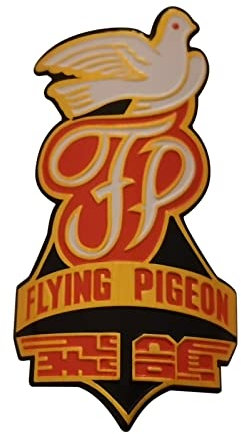 Gepinke Phoenix Bike Badge Ralei-gh Fahrrad Kopf Schild Fahrrad Aufkleber Metall Wasserdicht Modifizierte Auto Persönlichkeit Mode Label (Flying Pigeon)