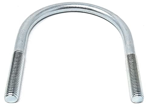 Design61 2X Bügelschraube DIN 3570 Rundstahlbügel M12 x 125x Ø 76 mm Gewindebügel Galvanisch Verzinkt U-Bolzen für Rohrbefestigung Metallbau KFZ Industrie Boot Werkstatt BAU