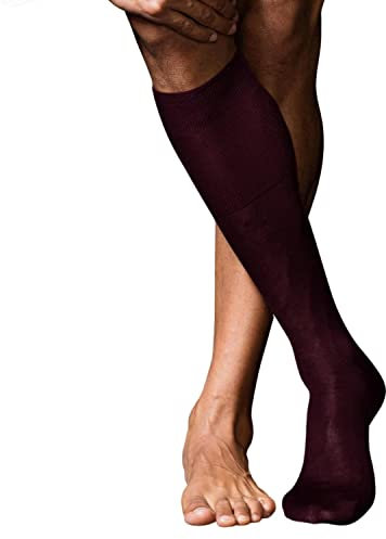 Intimitaly® 6 Paia Calze Uomo Filo di Scozia Lunghe e Corte Calzini Uomo Lunghi Eleganti Made in Italy Tacco e Punta Rinforzati Calze Lunghe Blu Nere Moda Ufficio (Bordeaux, 45-47)