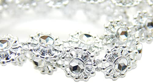 Diamant Band 1 Reihen 9m/Rolle Strassband Acrylic Rhinestone Dekoband Für Hochzeit Geburtstag Torte Gastgeschenkbox Verzierung Handwerk Silber