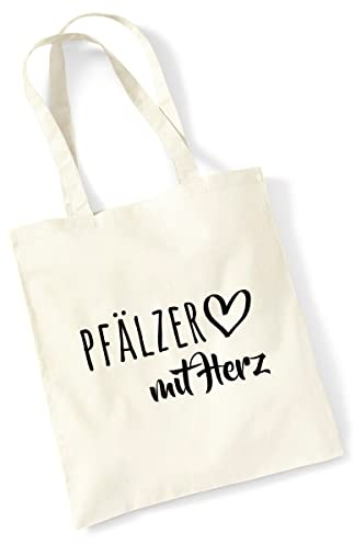 Huuraa Tasche Pfälzer mit Herz Geschenk 10 Liter Natural Baumwolle Pfälzer Accessoire