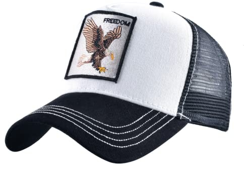 ZXRSJBL Baseballmützen für Männer und Frauen, Unisex Tier Mesh Trucker Hut Square Patch Baseball Caps,Snapback Embroidered Patch Baseball Caps