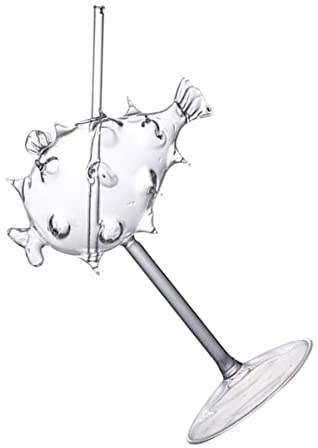 BESTonZON 2stücke Kreatives Cocktailglas Im Globefisch-design Transparentes Glas Für Wein Saft Und Cocktails Für Partys Bankette Zuhause Hotels Und Bars Praktisches Trinkgefäß Für