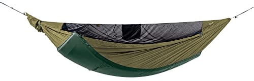 Ticket to the Moon ProMat Hammock (325 x 170cm) Hängematte mit Einschubfach für Isomatte und Moskitonetz (Army Green)