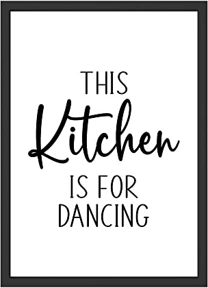 WBdesignz The Kitchen Is For Dancing Küche Poster Lustiges Bild Lebensfreude Wandbild Wanddeko Dekoration Küche (ohne Rahmen)