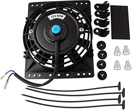 Wresetly 6 Inch Slim 650CFM Radiator Cooling Fans Universal Slim Pull Push 12V 80W Direct Replacement Electric Fan with Mount Kit