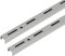 Toolerando Wandschiene für Regalträger, 1-reihig, pulverbeschichteter Stahl, Rasterabstand 50 mm, 2 Stück, Länge 50 cm, Silber