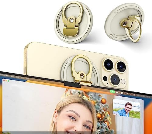 PROfezzion Metal Continuity Camera Mount for Mac Notebooks & Laptops, Compatible with MacBook, MacBook Pro & Air (2017 & Later), iPhone 16/15/14/13/12 Phones & Mag-Safe Case