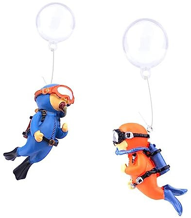 BOBOZHONG Taucher Aquarium Dekorationen,2 Stück Diver Aquarium Dekorationen schwimmende niedliche kleine Taucher Aquarium Ornamente, schwimmende Taucher Ornamente, für Home Office Aquarium Zubehör