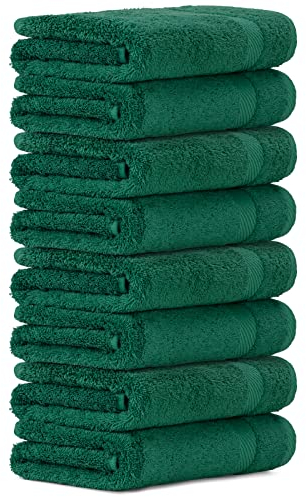 Luckytowel Handtücher Set 50x100 cm groß aus 100% Baumwolle, Handtuch Set mit 600g/m² Oeko-Tex Frottee Handtuchset als 8er Pack in Grün