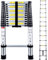 NAIMP 3.8M Telescopic Ladder, 12.5ft Multi-Purpose Folding Aluminium Telescoping Ladder Extendable Portable Loft Extension Foldable with EN131, 150kg/330lb Capacity, 13 Steps Ladders, 380*50*9cm