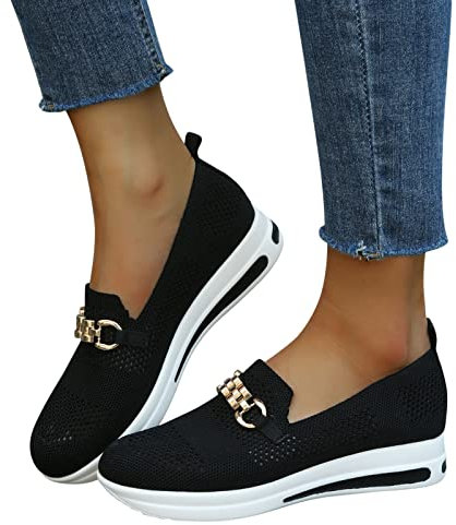 Fannyfuny Sneaker Damen Hellblau Wedges Keilabsatz Schuhe Sale Mesh Schutzschuhe Trainingsschuhe Walkingschuhe Straßenschuhe Plate Schuhe für Gehen Laufen Joggen Sports