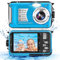 Digitalkamera Unterwasserkamera 10ft 1080P FHD 30MP wasserdichte Kamera Anti Shake 16X Digitalzoom Unterwasserkamera zum Schnorcheln (Blau)