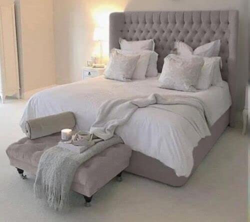 Bed craft Wingback Bed upholstered Frame Double King size Super King size Without Mattress In plush velvet handmade in UK (with slate base, Small Double)
