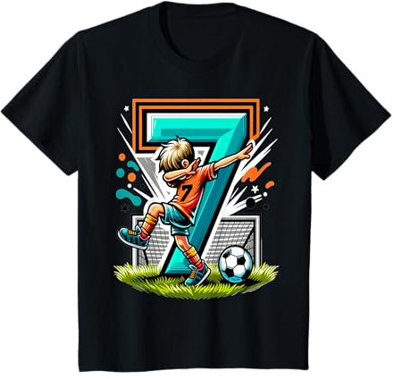 Fussball Geburtstag Junge 7 Jahre Party Motiv T-Shirt