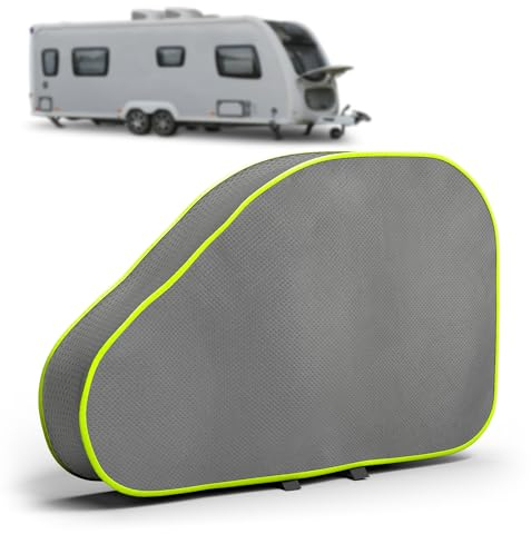 Deichselabdeckung Grau reflektierend für Wohnwagen und Anhänger Deichselhaube mit verstellbaren Gurtschnallen wasserabweisend Anhängerkupplung Abdeckung