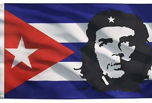 Kaiheok Flagge 3x5Ft/90x150cm Cuba che Guevara flagge Polyester mit zwei Metallösen - Canvas-Header und Doppelnähte - perfekt für Fliegen im Schwach wind bereich.