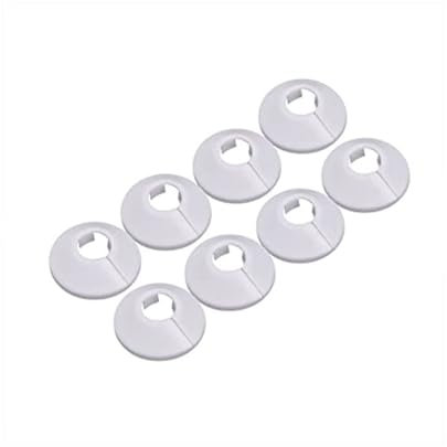 Rosace Radiateur Cache Tuyau,8 PCS Couvercle de Trou Mural Sol Colliers de Pipe en Plastique pour Tuyau Colliers de Pipe en Plastique pour Tuyau pour Tuyau de 16 mm de Diamètre