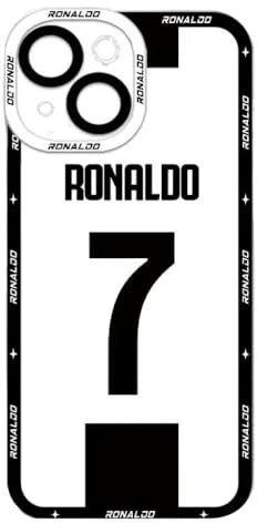 EZB Cristiano Ronaldo Themed iPhone Clear Phone Case | Flexible Shock Absorbant Cool Phone Cover | Ronaldo Number 7 Case (iPhone 13)