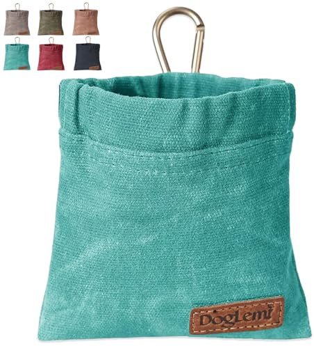 Dog Treat Bag, Puppy Dog Training Pouch Hands-Free Training Dog Treat Pouch, Includes Carabiner, for Pet Puppy Travel or Outdoor Use (Peacock Blue)