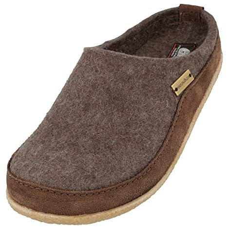 HAFLINGER Blizzard Skane Filzpantoffel Hausschuh Gummisohle Unisex Braunmeliert, Gr. 46