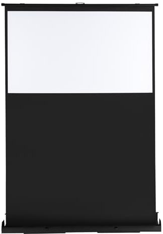 Fliuyr - Pantalla de proyección retráctil portátil, diseño compacto, ideal para cine en casa, películas al aire libre, proyección recta, color negro, fibra de vidrio, superficie mate
