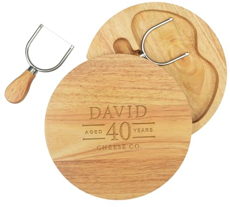 Personalised Engraved Cheeseboard Set | 40th Birthday Gifts For Men Him | 50th Presents For Husband Brother Friend | Gift For Cheese Lover
