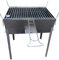 Barbecue in ferro con griglia in acciaio, con coperchio richiudibile, piedi estraibili, per legna o carbone, portatile (40x30 cm)