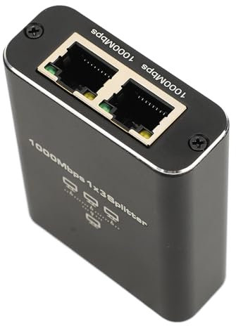 LAN Splitter, 5V 1A Versatile Ethernet Splitter 100 Meters 1000Mbps Anti-interference for Routers Wireless Devices for Drama Games Office Work