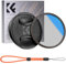 K&F Concept 55mm Filtre polarisant CPL et Bouchon et Courroie pour Objectif Appareil Photo (K Série)
