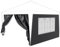 24MOVE® Pavillon Seitenteile 2er Set 2x3m mit Fenster & Reissverschluss, wasserdicht, grau - für Partyzelt, Festzelt, Festivals