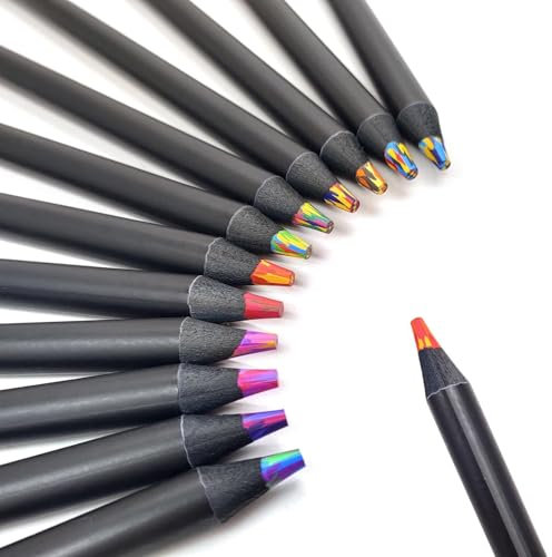 Regenbogenstifte 12 Farben, Stifte für Tafel, Kreidestifte für Fenster, Jumbo-Malstifte für Erwachsene, Zeichnen, Malen, Skizzieren, Schule, Klassenzimmer (12,5 x 1 cm (LxB),Farbe:Bunt)