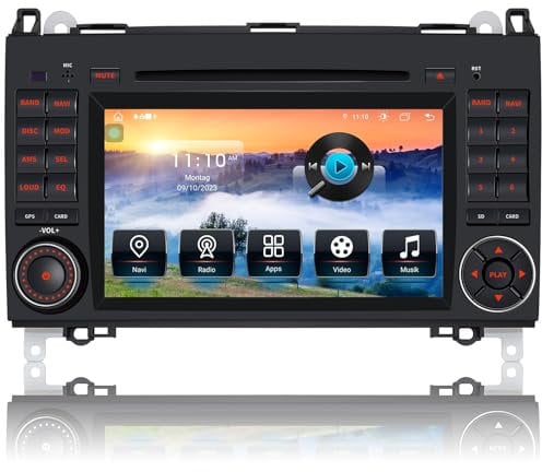 Autoradio für Mercedes Vito W639, Sprinter W906, A-Klasse W169, B-Klasse W245 – 2 DIN Radio mit Apple CarPlay, DAB+, Navi, Bluetooth (7 Zoll, 2.0GHz,8-Core Android 13.0)