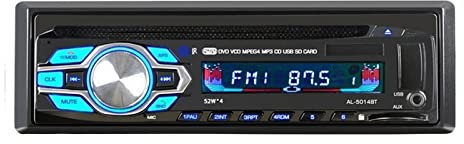 Car Radio DVD VCD CD MP3 Bluetooth Auto Car Audio Stereo Bluetooth Player Phone AUX-IN FM USB 1 Din 5V Charger In Dash 12V