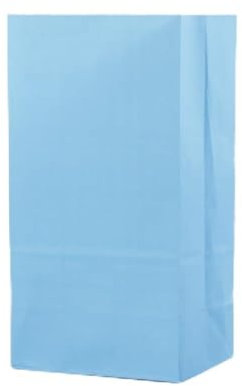 50 farbige Kraftpapiertüten, 24 x 13 x 8 cm, quadratischer Boden, Hochzeit, Süßigkeiten, flache Tasche, rote Papiertüten (hellblau)