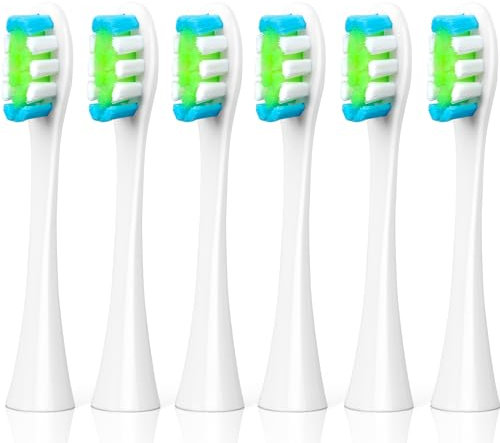 TRIXES Ersatz-Zahnbürstenköpfe Kompatibel mit Oclean Elektrischen Zahnbürsten – 6er-Pack weiße Ersatzbürsten